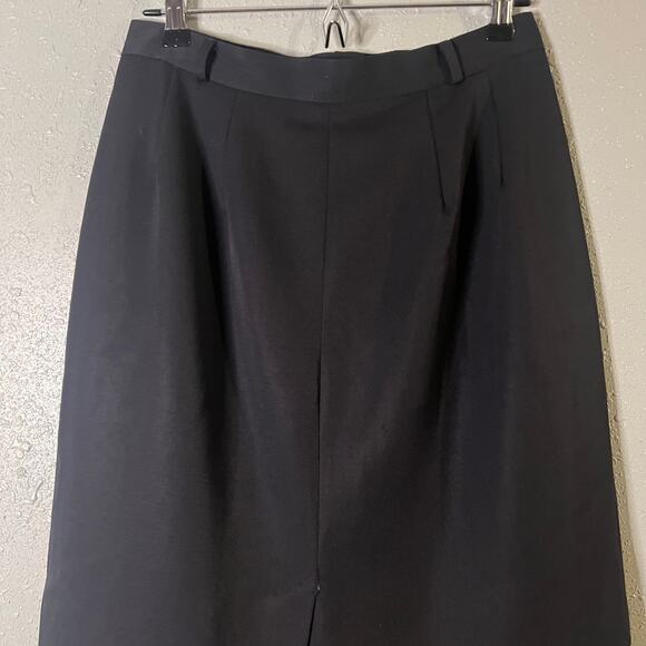 Nordstroms Industrialist Sportswear Womens Black Wool Skirt 12 with pockets - Picture 7 of 11